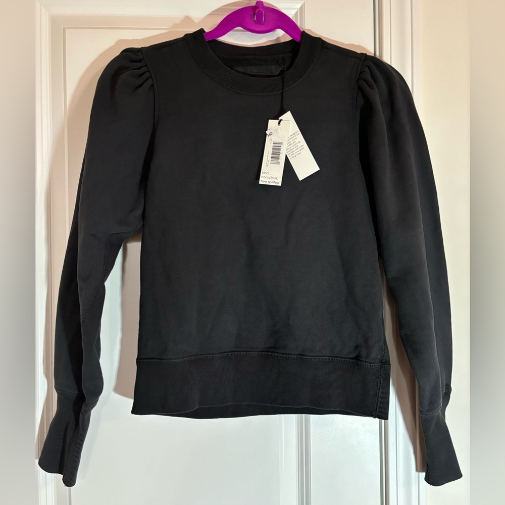 Unsubscribed Womens Cotton Long Sleeve Pullover Sweatshirt Black Size XS New